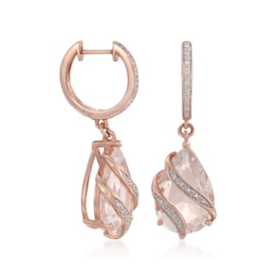 Rock Crystal and .10 ct. t.w. Diamond Drop Earrings in 18kt Over Sterling &mdash; Alt Image 3