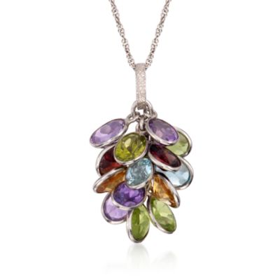 17.00 ct. t.w. Multi-Gem Necklace in Sterling Silver. 18" &mdash; Alt Image 1