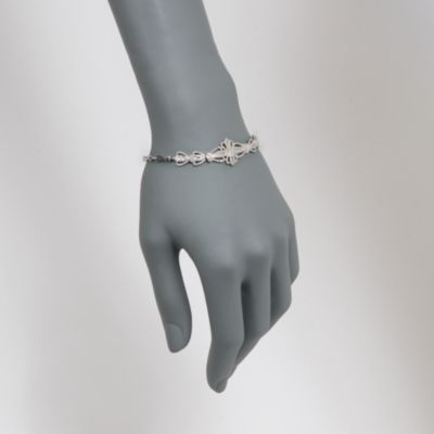 1.21 ct. t.w. Antique-Style Diamond Ribbon Bracelet in 14kt White Gold. 7.5" &mdash; Alt Image 2