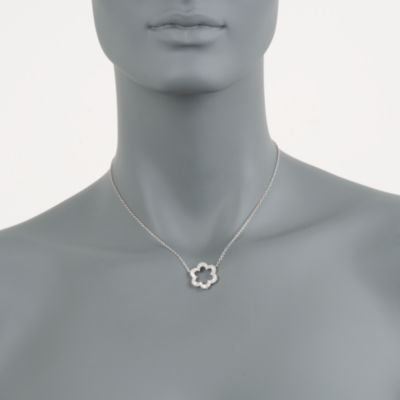 .50 ct. t.w. Diamond Flower Necklace in 14kt White Gold &mdash; Alt Image 2