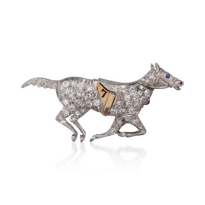 C. 1970 Vintage 1.10 ct. t.w. Pave Diamond Horse Pin in Two-Tone &mdash; Alt Image 1