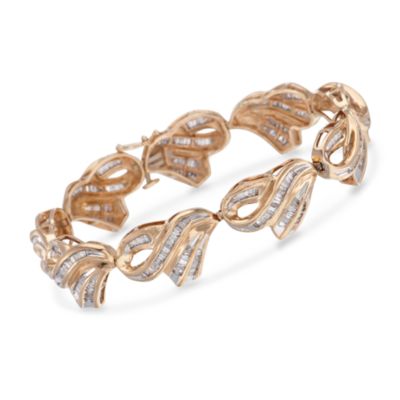 C. 1990 Vintage 4.50 ct. t.w. Diamond Bracelet in 14kt Yellow Gold. 7.5" &mdash; Alt Image 1