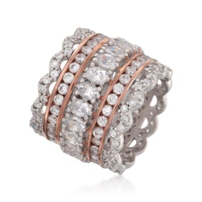 Stacked-Look 7.05 ct. t.w. CZ Ring in Two-Tone &mdash; Alt Image 3
