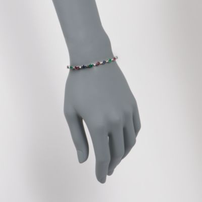 C. 1990 Vintage 6.10 ct. t.w. Multi-Gem Line Bracelet in 18kt White Gold. 6.5" &mdash; Alt Image 2