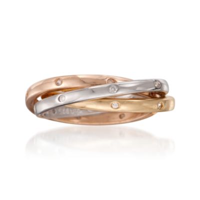 .20 ct. t.w. CZ Tri-Colored Rolling Ring &mdash; Alt Image 1