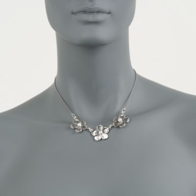 Pearl Floral Garland Necklace in Sterling Silver. 16" &mdash; Alt Image 2