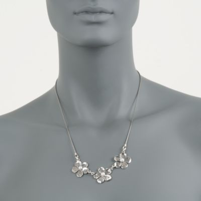 Pearl Floral Garland Necklace in Sterling Silver. 16" &mdash; Alt Image 4