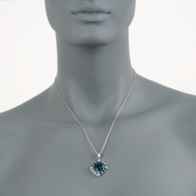 11.50 Carat London Blue Topaz Drop Necklace in Sterling Silver. 18" &mdash; Alt Image 2