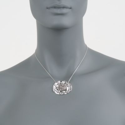 Silver Drusy Pendant Necklace in Sterling Silver &mdash; Alt Image 2