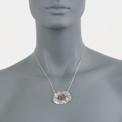 Silver Drusy Pendant Necklace in Sterling Silver &mdash; Alt Image 3