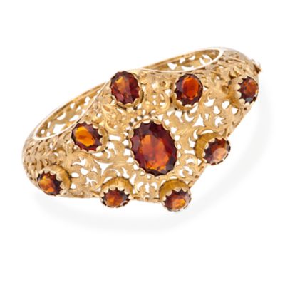 C. 1960 Vintage 26.10 Carat Citrine Bangle Bracelet in 18kt Yellow Gold. 6.5" &mdash; Alt Image 1