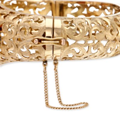C. 1960 Vintage 26.10 Carat Citrine Bangle Bracelet in 18kt Yellow Gold. 6.5" &mdash; Alt Image 3
