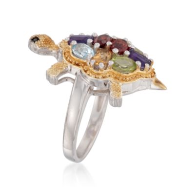 2.90 ct. t.w. Multi-Gem Turtle Ring in Two-Tone &mdash; Alt Image 3