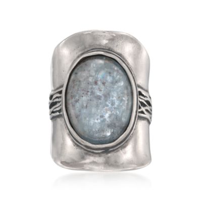Kyanite Shield Ring in Sterling Silver &mdash; Alt Image 1