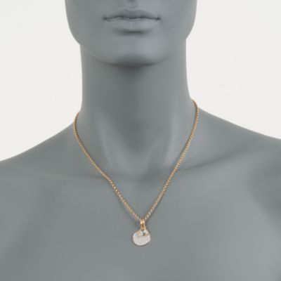 .25 ct. t.w. Pave Diamond and .90 Carat Green Amethyst Disc Necklace in 18kt Over Sterling &mdash; Alt Image 2
