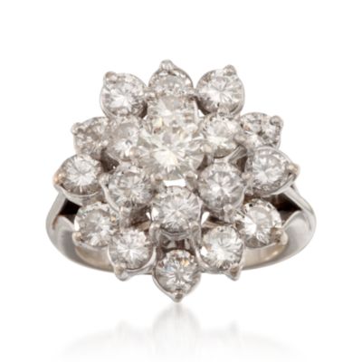 C.1970 Vintage 3.00 ct. t.w. Diamond Ring in 14kt White Gold. Size 5.75 &mdash; Alt Image 1