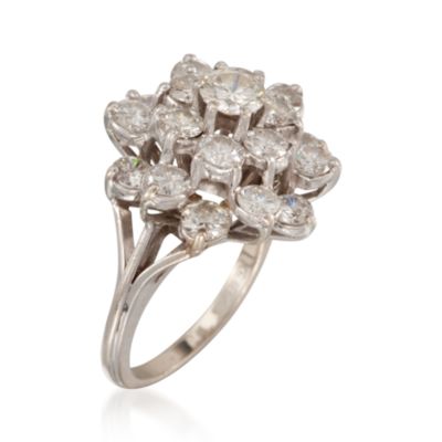 C.1970 Vintage 3.00 ct. t.w. Diamond Ring in 14kt White Gold. Size 5.75 &mdash; Alt Image 3