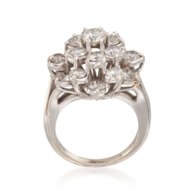 C.1970 Vintage 3.00 ct. t.w. Diamond Ring in 14kt White Gold. Size 5.75 &mdash; Alt Image 4