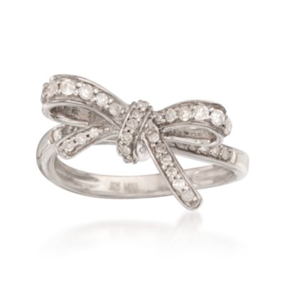 .35 ct. t.w. Diamond Bow Ring in Sterling Silver &mdash; Alt Image 1
