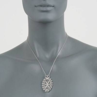 .50 ct. t.w. Diamond Filigree Pendant Necklace in Sterling Silver. 18" &mdash; Alt Image 2