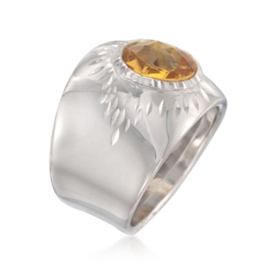 Italian 3.90 Carat Citrine Ring in Sterling Silver &mdash; Alt Image 3
