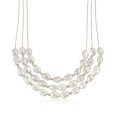 Baroque Pearl Necklace in Two-Tone &mdash; Alt Image 1