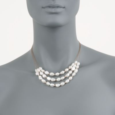 Baroque Pearl Necklace in Two-Tone &mdash; Alt Image 2