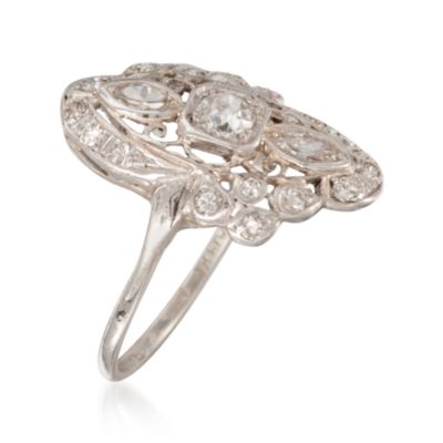 C. 1960 Vintage 1.05 ct. t.w. Diamond Dinner Ring in Platinum. Size 8.5 &mdash; Alt Image 3