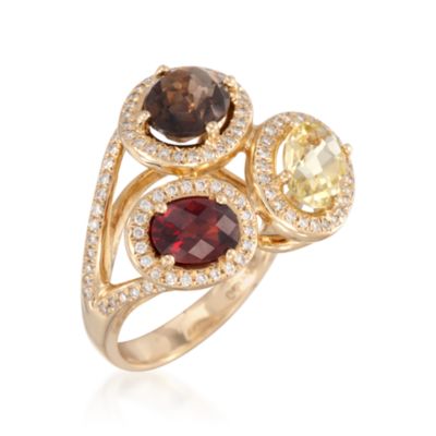 C. 1990 Vintage 4.10 ct. t.w. Multi-Gem and .50 ct. t.w. Diamond Ring in 14kt Yellow Gold. Size 6.5 &mdash; Alt Image 3