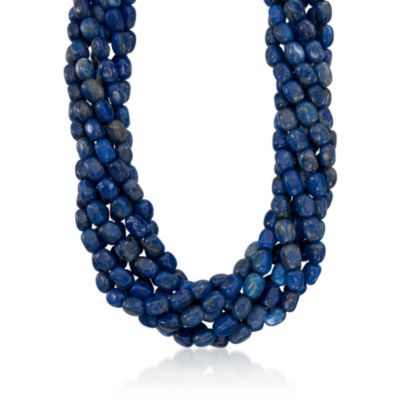 Lapis Bead Torsade Necklace in 18kt Gold Over Sterling. 18" &mdash; Alt Image 1