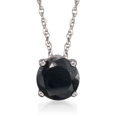 1.25 ct. t.w. Black CZ Pendant Necklace in 14kt White Gold. 18" &mdash; Alt Image 1