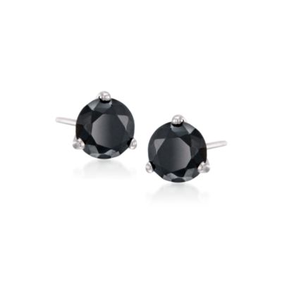 2.00 ct. t.w. Black CZ Earrings in 14kt White Gold &mdash; Alt Image 1