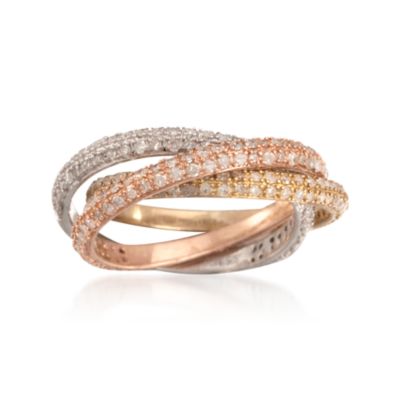 1.00 ct. t.w. Diamond Rolling Ring in Sterling Silver Tri-Tone &mdash; Alt Image 1