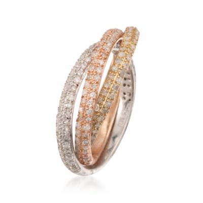 1.00 ct. t.w. Diamond Rolling Ring in Sterling Silver Tri-Tone &mdash; Alt Image 3