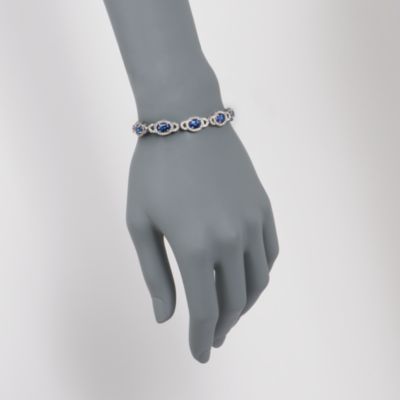 7.85 ct. t.w. Tanzanite and 1.75 ct. t.w. Diamond Bracelet in 14kt White Gold. 7" &mdash; Alt Image 2