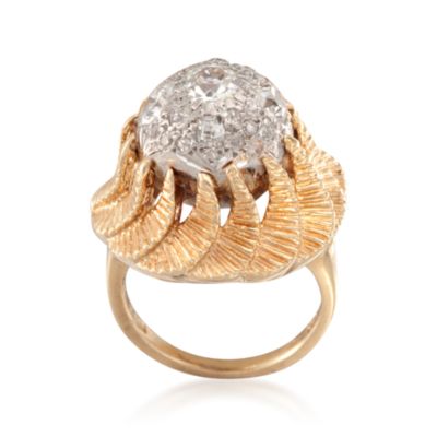 C. 1950 Vintage 2.00 ct. t.w.  Diamond Ring in 14kt Yellow Gold. Size 5 &mdash; Alt Image 4