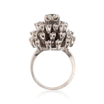 C. 1960 Vintage 1.85 ct. t.w. Diamond Cluster Ring in 14kt White Gold. Size 6 &mdash; Alt Image 4