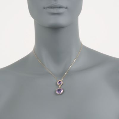 11.00 ct. t.w. Amethyst Heart Necklace in 14kt Yellow Gold &mdash; Alt Image 2