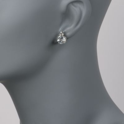 4.70 ct. t.w. White Topaz and .10 ct. t.w. Diamond Earrings in Sterling Silver &mdash; Alt Image 2