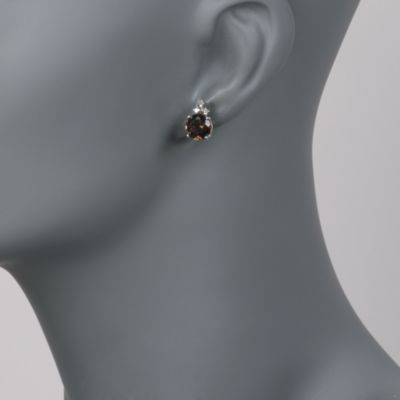 3.60 ct. t.w. Smoky Quartz and Diamond Earrings in Sterling Silver &mdash; Alt Image 2