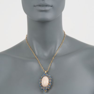 C. 1960 Vintage Toliro Emerald and Coral Pin Pendant in 18kt Yellow Gold. 17" &mdash; Alt Image 2