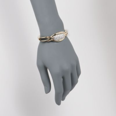 C. 1980 Vintage 2.00 ct. t.w. Pave Diamond Bangle Bracelet in 18kt Yellow Gold. 6.5" &mdash; Alt Image 2