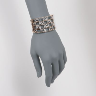 C. 1970 Vintage 2.37 ct. t.w. Diamond Heart Bangle Bracelet in 14kt Yellow Gold. 6.25" &mdash; Alt Image 2