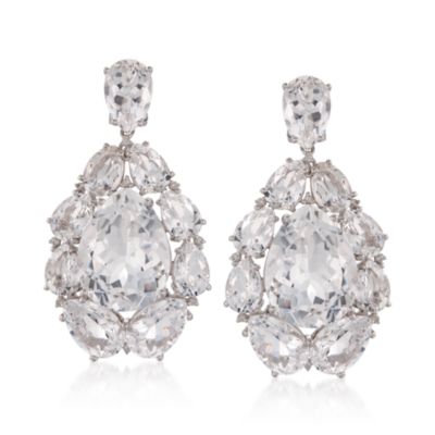 Rock Crystal and .25 ct. t.w. Diamond Drop Earrings in Sterling Silver &mdash; Alt Image 1