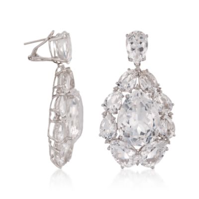 Rock Crystal and .25 ct. t.w. Diamond Drop Earrings in Sterling Silver &mdash; Alt Image 3