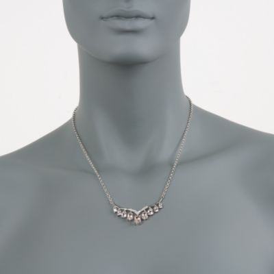 3.75 ct. t.w. Morganite and .10 ct. t.w. Diamond Tiara Necklace in Sterling Silver. 20" &mdash; Alt Image 2