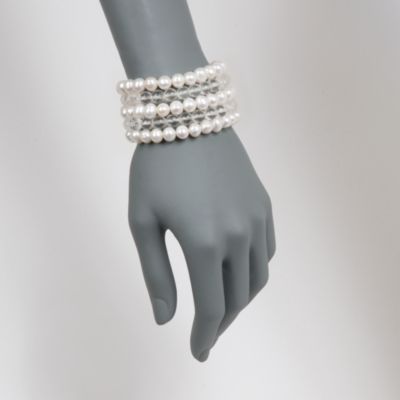 Set of Five Pearl and Rock Crystal Bracelets &mdash; Alt Image 2