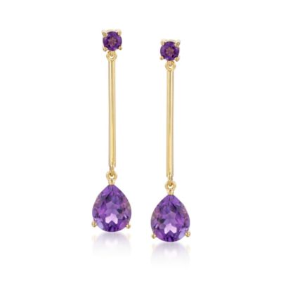 4.80 ct. t.w. Amethyst Drop Earrings in 14kt Over Sterling &mdash; Alt Image 1