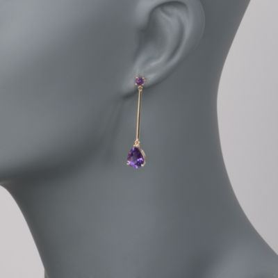 4.80 ct. t.w. Amethyst Drop Earrings in 14kt Over Sterling &mdash; Alt Image 2