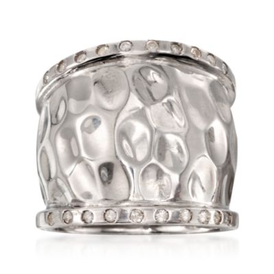 .20 ct. t.w. Diamond Hammered Ring in Sterling Silver &mdash; Alt Image 1